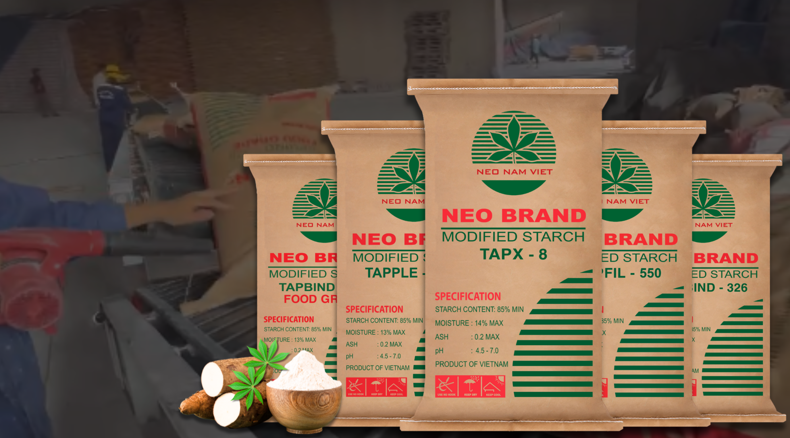 Cty Neo Nam Việt là đơn vị sản xuất và phân phối tinh bột khoai mì (sắn) và tinh bột khoai mì (sắn) biến tính tại Việt Nam